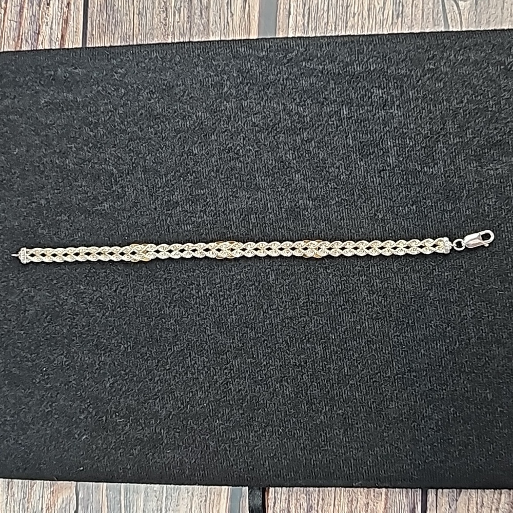 VINTAGE PERU CPT 925 DOUBLE STRAND ROPE BRACELET - Picture 7 of 11